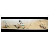 Vintage Red Wing Pottery Bob White Blue Bird Quail Relish Tray