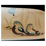 Vintage Red Wing Pottery Bob White Blue Bird Quail Relish Tray