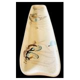 Vintage Red Wing Pottery Bob White Blue Bird Quail Relish Tray