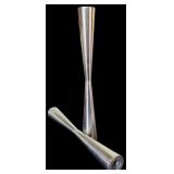 Two Sets of Candle Holders in Wood and Silver including Four Tapper Candles