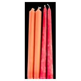 Two Sets of Candle Holders in Wood and Silver including Four Tapper Candles