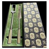 Two Piece Vintage Italian Stainless Carving Set