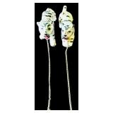 Pair of Small Siberian White Tiger Figurines with Gold Flecks