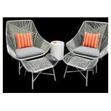 West Elm Huron Outdoor Lounge Set with Chairs, Ottoman, and Table