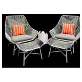 West Elm Huron Outdoor Lounge Set with Chairs, Ottoman, and Table