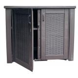 Large Outdoor Storage including Doors with Shelves