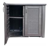 Large Outdoor Storage including Doors with Shelves