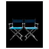 Pair of White Wooden Director