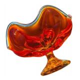 Vintage Viking Epic 6 Petal Compote in Persimmon Orange or Amberina Orange