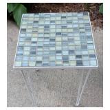 Pair of Small Tile Topped Decorative Patio Tables