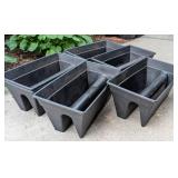 Seven Durable Black Plastic Railing Planter Boxes