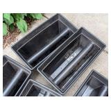 Seven Durable Black Plastic Railing Planter Boxes
