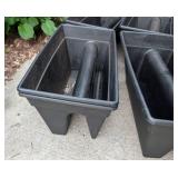 Seven Durable Black Plastic Railing Planter Boxes