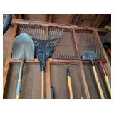 Assorted Shovels, Rakes and Lawn Tools