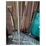 Assorted Shovels, Rakes and Lawn Tools