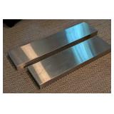 Pair of Stainless Steel Floating Wall Shelves