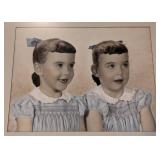 Framed Vintage Portrait of Twins