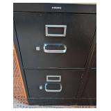 Pair of Black HON Two Drawer Metal File Cabinets