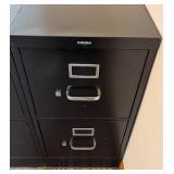 Pair of Black HON Two Drawer Metal File Cabinets