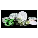 Original Hand-Etched Heather Plaid Underglaze Kitchen Set