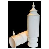 Two Providence White Ceramic Jars