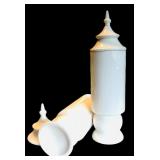 Two Providence White Ceramic Jars