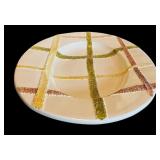 Lovely Italian Plaid Hand Painted Platter and Small Heart Shaped Dishes from Pier1