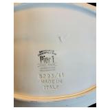 Lovely Italian Plaid Hand Painted Platter and Small Heart Shaped Dishes from Pier1