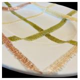 Lovely Italian Plaid Hand Painted Platter and Small Heart Shaped Dishes from Pier1