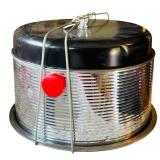 Vintage Metal Cake Carrier and Nostalgia Ketchup & Mustard Dispensers