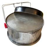 Vintage Metal Cake Carrier and Nostalgia Ketchup & Mustard Dispensers