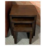 Mahogany Cube Wood Nesting Table Set