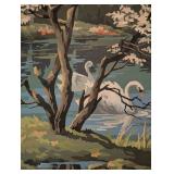 Vintage Craft Masters Four Seasons Framed Paint by Numbers Paintings