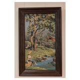 Vintage Craft Masters Four Seasons Framed Paint by Numbers Paintings