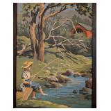 Vintage Craft Masters Four Seasons Framed Paint by Numbers Paintings