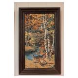 Vintage Craft Masters Four Seasons Framed Paint by Numbers Paintings