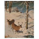 Vintage Craft Masters Four Seasons Framed Paint by Numbers Paintings