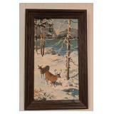 Vintage Craft Masters Four Seasons Framed Paint by Numbers Paintings