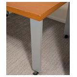 Haworth Office Table with Wood Top and Metal Legs