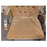 Mid Century Taupe Upholstered In the Style of Mies Van der Rohe Brno Chrome Armchair Set