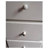 Glass Topped White Wood Commode Cabinet