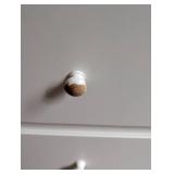 Glass Topped White Wood Commode Cabinet