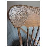 Vintage Floral Pressed Back Spindle Back Rocking Chair