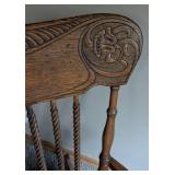 Vintage Floral Pressed Back Spindle Back Rocking Chair