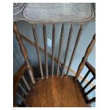 Vintage Floral Pressed Back Spindle Back Rocking Chair