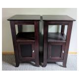 Pair of Tall Mahogany Bedside Tables
