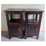 Pair of Tall Mahogany Bedside Tables