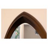 Vintage Faux Wood Oval Wall Mirror