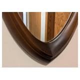 Vintage Faux Wood Oval Wall Mirror