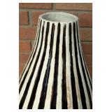 Large Black and White Ceramic Floor Vase by Joan and Robb